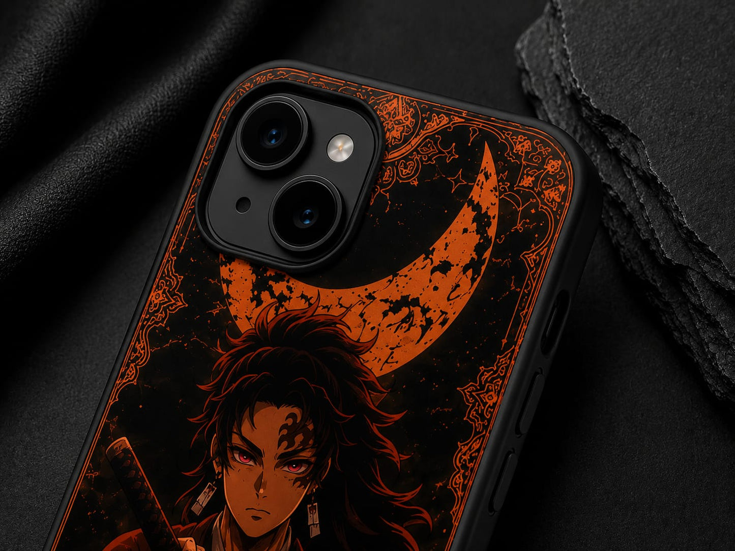 iPhone 13 Premium Anime Warrior Black Case – Shockproof Matte Finish Back Cover