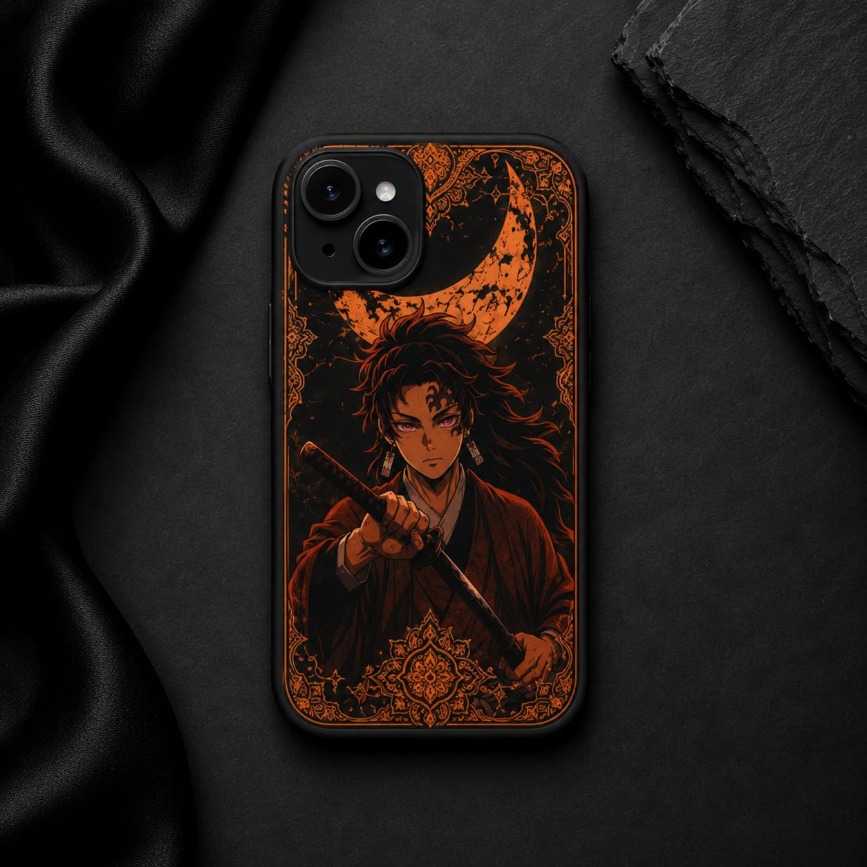 iPhone 13 Premium Anime Warrior Black Case – Shockproof Matte Finish Back Cover