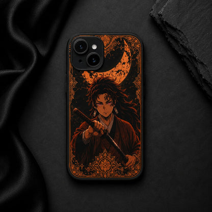 iPhone 13 Premium Anime Warrior Black Case – Shockproof Matte Finish Back Cover